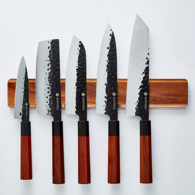 Minato Set com rack de faca de madeira magnética