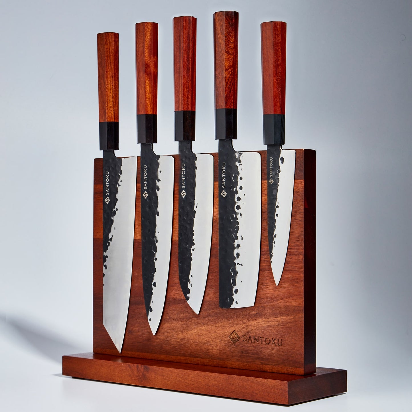 Série de faca minato com acacia Wood Magnetic Knife Sitter