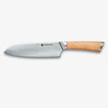 Haruta Faca Santoku de Aço Damasco Japonês VG10 de 7 Polegadas com Cabo de Madeira e Bainha