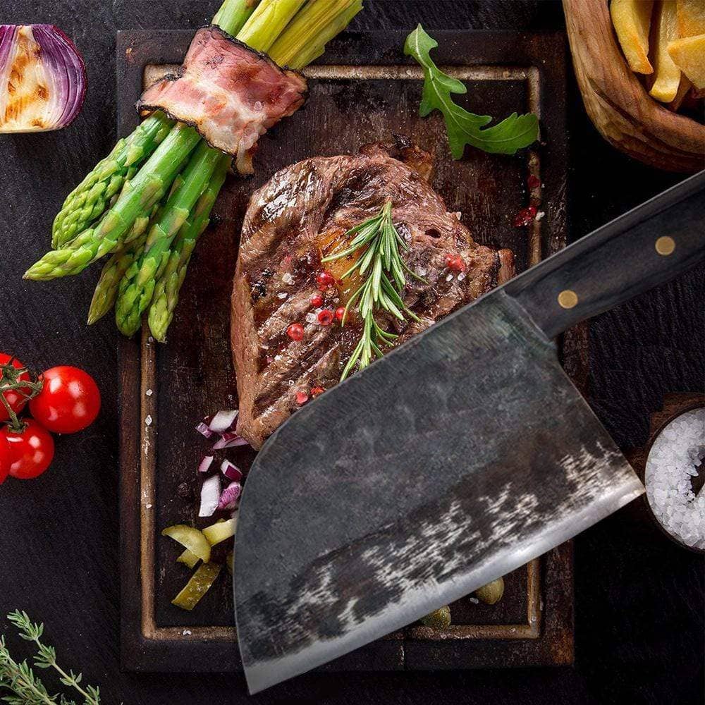 Nakiri / Chukabocho (なきり) Cleaver de aço Tang completo