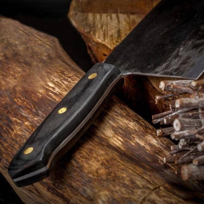 Nakiri / Chukabocho (なきり) Cleaver de aço Tang completo
