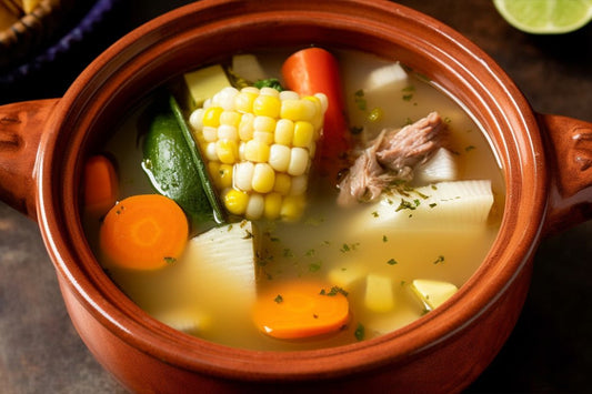 Caldo de res AKA Sopa de carne mexicana com legumes e caldo saboroso