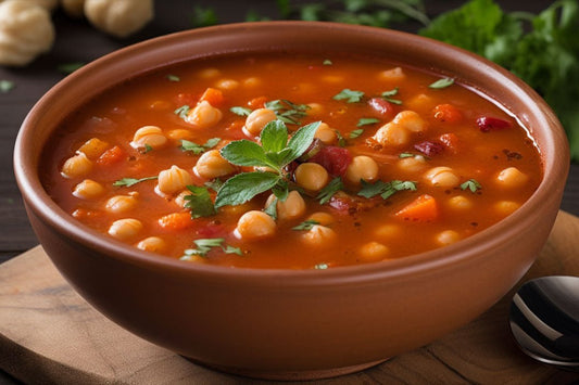 Sopa de grão de bico e vegetais