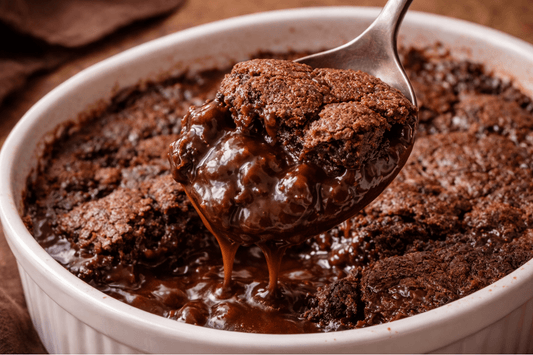 Warm Gooey Chocolate Cobbler with Fudgy Sauce and Crisp Top