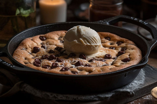 Pizookie de chocolate com sorvete de baunilha