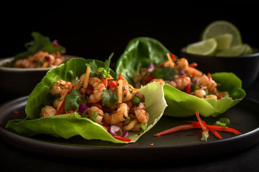 Shrimp Lettuce Wraps with Zesty Lime Dressing