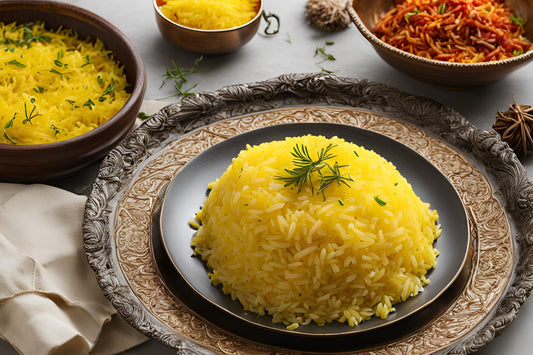 Arroz açafrão requintado com aromas perfumados