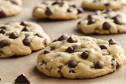 Biscoitos de bolo rápido com lascas de chocolate