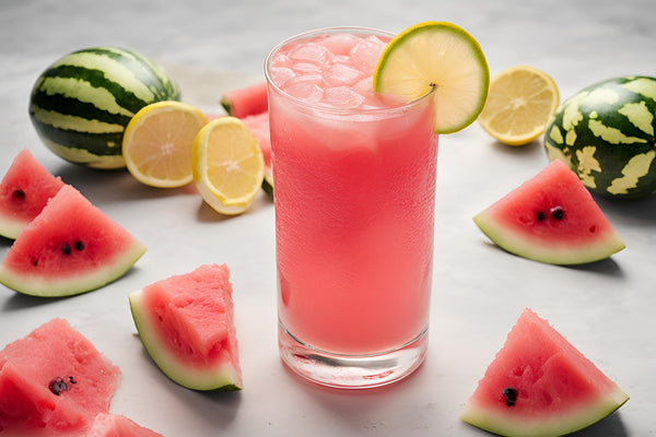 Limonada refrescante de melancia com hortelã