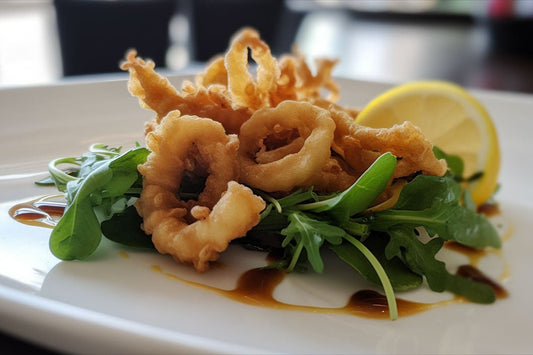 Anéis de Calamari frito crocante