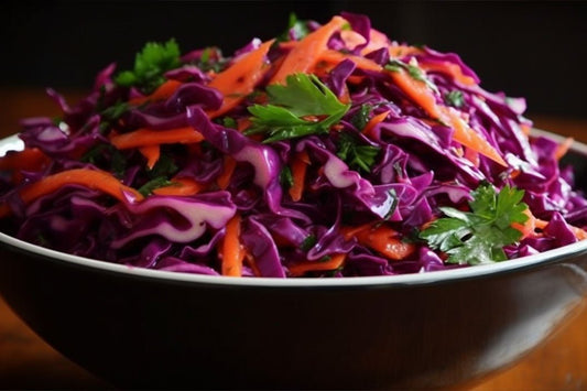 Salada de repolho roxo picante