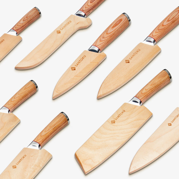 Haruta de 10 piezas VG10 Juego de cuchillo de cocina de acero japonés Damasco con manijas de madera y vainas