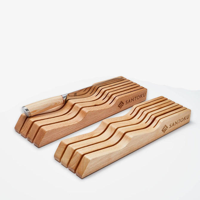 Gaveta para faca de cozinha | Organizador de mesa de madeira