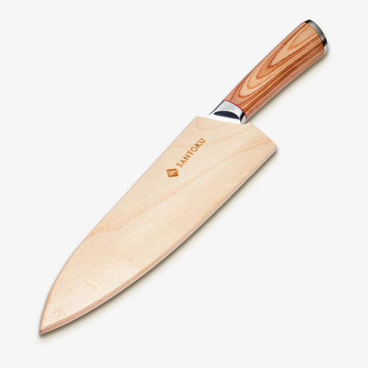 Haruta 8 Inch VG10 Japanese Damascus Steel Gyuto Chef Knife with Wooden Handle & Scabbard