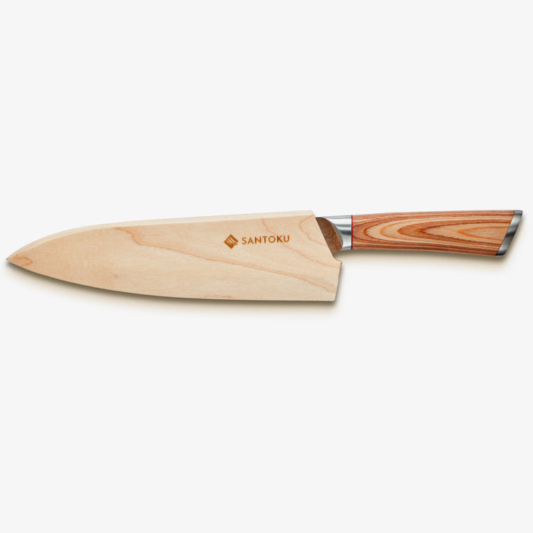 Haruta Juego de cuchillos de cocina japoneses de acero damasco VG10 de 5 piezas con mangos y fundas de madera