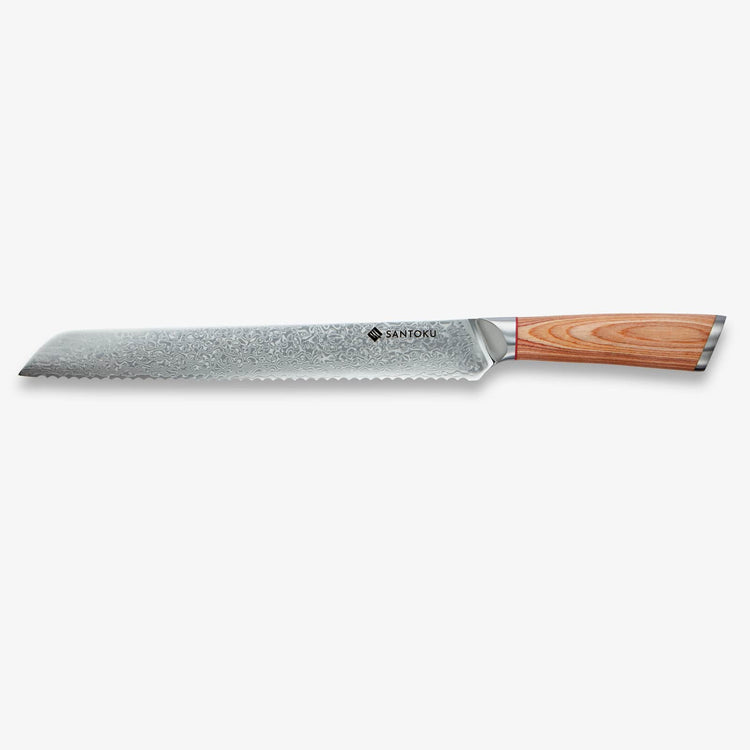 Haruta Juego de cuchillos de cocina japoneses de acero damasco VG10 de 5 piezas con mangos y fundas de madera
