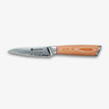 Haruta Cuchillo de pelar japonés de acero damasco VG10 de 4 pulgadas con mango de madera y funda