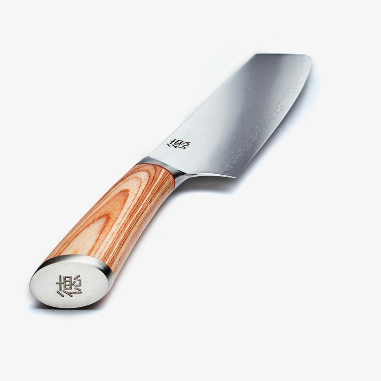 Haruta Cuchillo de chef Kiritsuke japonés de acero damasco VG10 de 8 pulgadas con mango de madera y funda