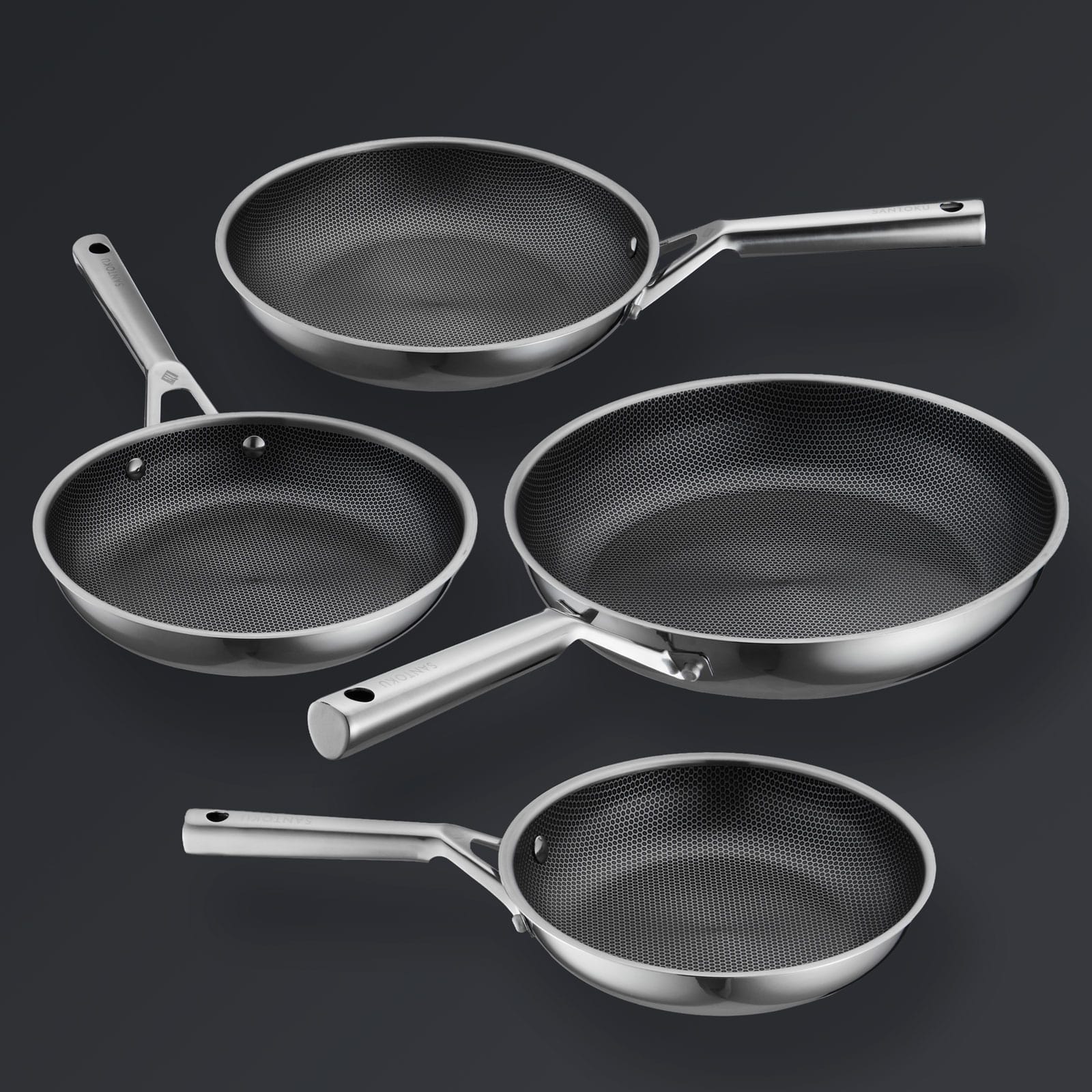 Non-Stick Frying Pan Set 4-Piece — 20cm, 24cm, 26cm, 28cm Hive Hybrid ...