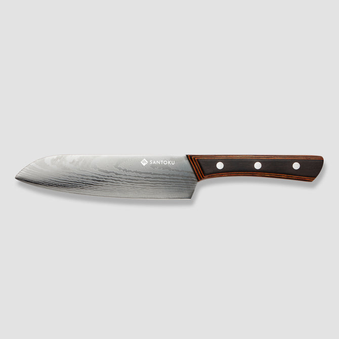Yuhi 6-Piece Damascus-Pattern Kitchen Knife Set with Pakkawood Handles & Gift Box