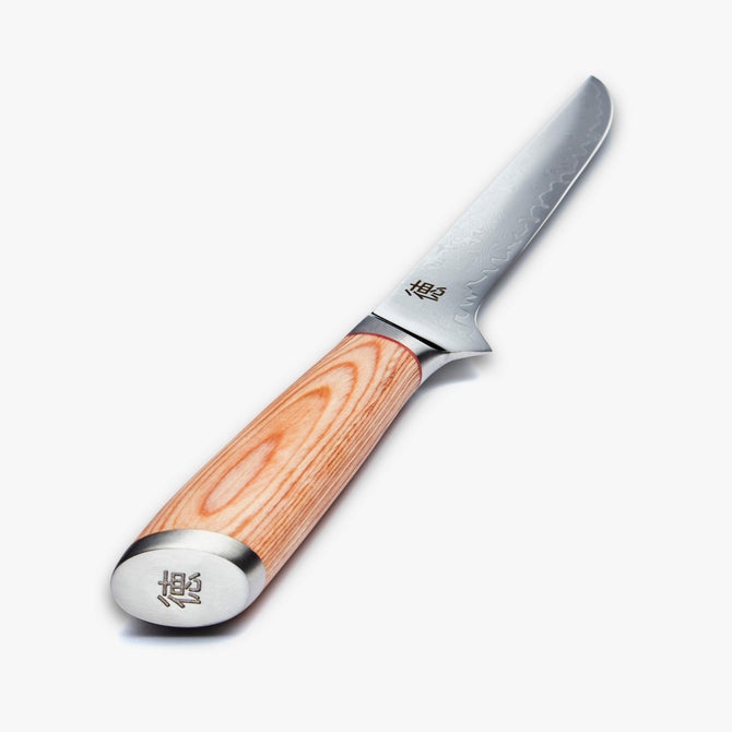 Haruta 6 pulgadas VG10 Cuchillo de deshielo de acero Damasco Japonés con mango de madera y vaina