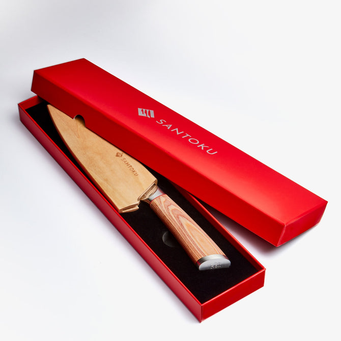 Haruta 7 Inch VG10 Japanese Damascus Steel Santoku Knife with Wooden Handle & Scabbard